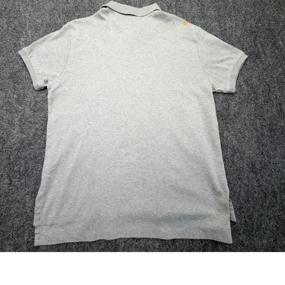 Polo Ralph Lauren Mens L Gray Cotton Custom Fit Polo Shirt Pony Logo Flawed